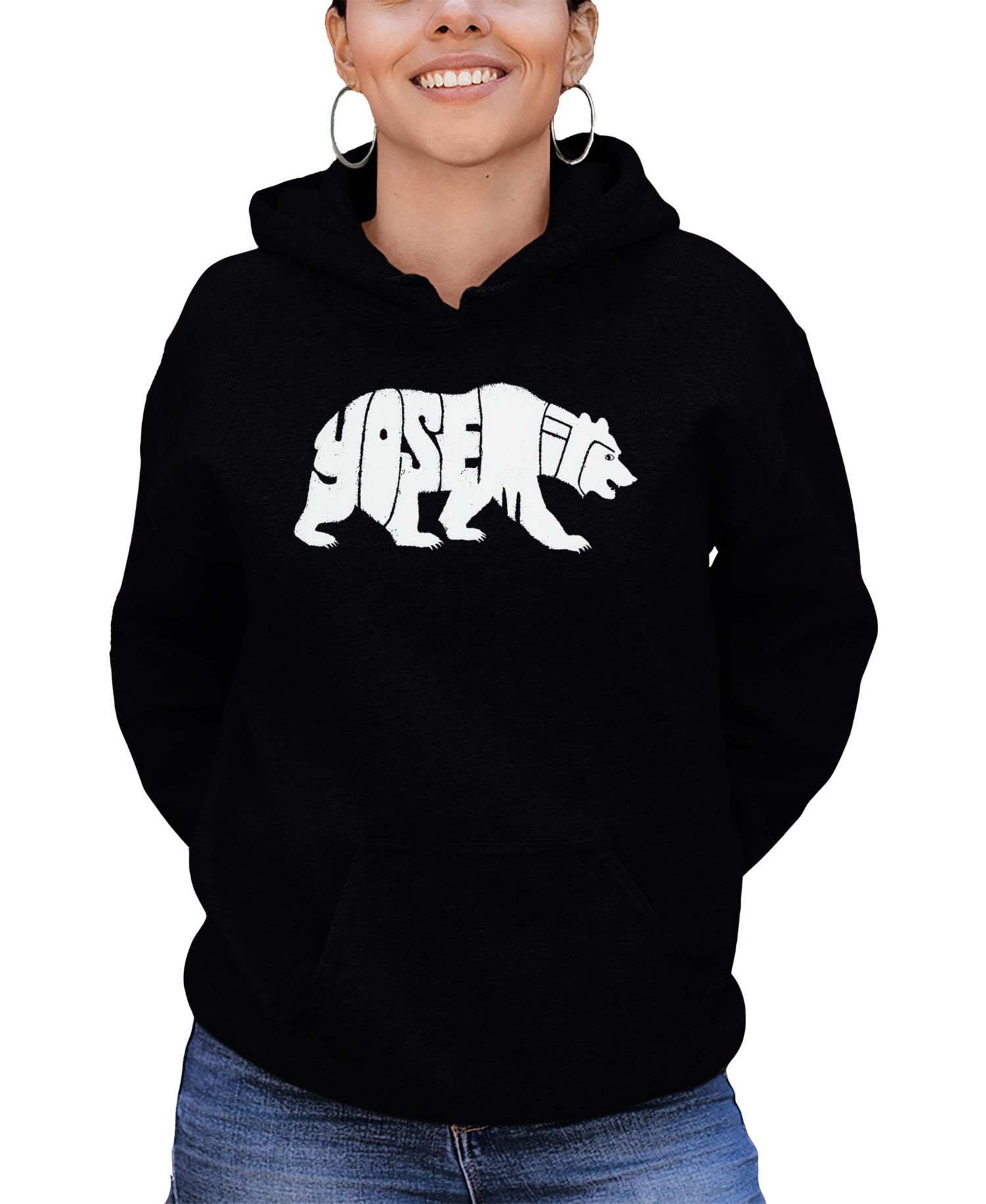 Women's Yosemite Bear Word Art Hooded Sweatshirt