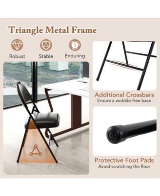 2-Pack Padded Folding Chairs with Metal Frame and Carry Handle