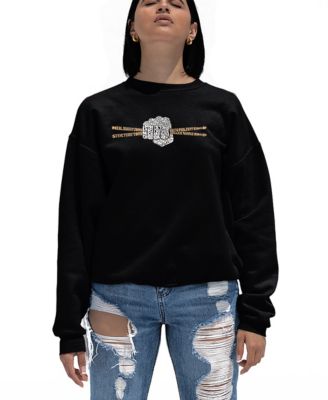 Women's Drum Sticks Word Art Crewneck Sweatshirt