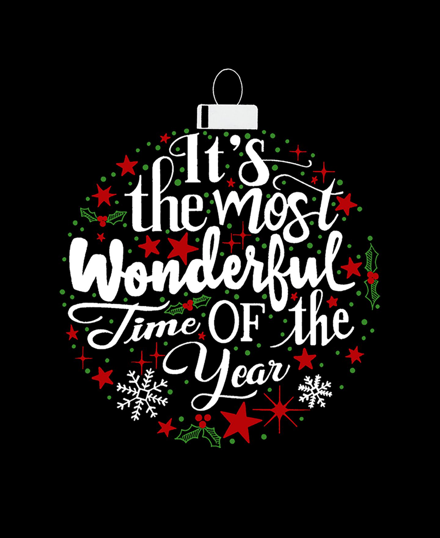 Женская толстовка LA Pop Art Christmas Ornament Word Art Crewneck, цвет: Чёрный — фото 3