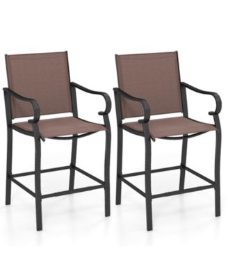 Breathable Mesh Fabric Counter Height Bar Stools Set of 2