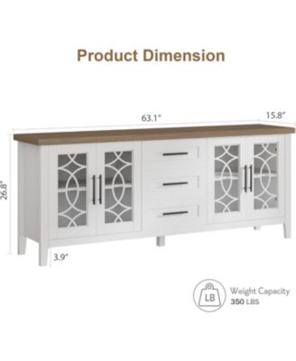 Farmhouse TV Stand, Entertainment Center for 75 Inch TV, Media Console Tablefor Living Room, Bedroom, Grey