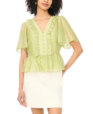 Women's Flutter-Sleeve V-Neck Top