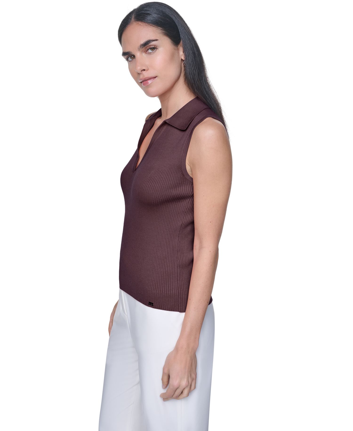 Women's V-Neck Collar Sleeveless Sweater Top