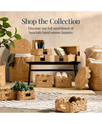 Half Moon Laundry Hamper w/ Lid, Half Round Laundry Basket, w/ Removable Liner & Handles