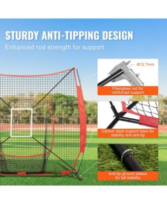 Baseball Softball Practice Net with Bow Frame and Carry Bag