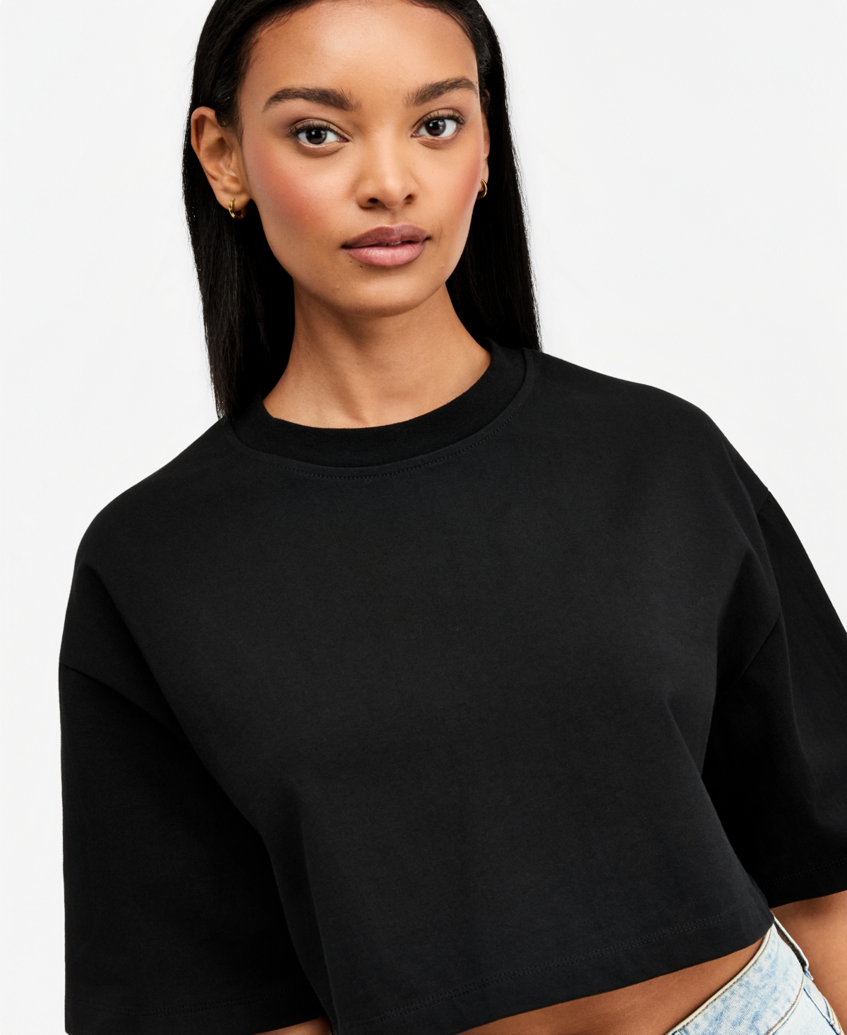 Bar Iii Women's Heavyweight Cropped Cotton T-Shirt