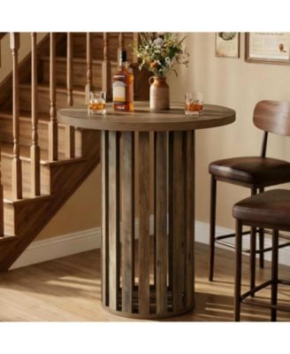 Round Bar Table, 37.4" High Bistro Pub Table for Home Bar, Dining Room, Party, Cocktail, Living Room, Small Space