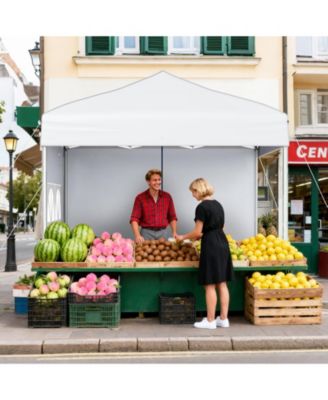 6.5x6.5 ft Pop-Up Canopy Tent with 4 Sidewalls and Wheeled Carry Bag