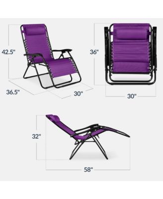 Set of 2 Extra Wide Zero Gravity Lounge Chair Recliners w/ Cup Holder