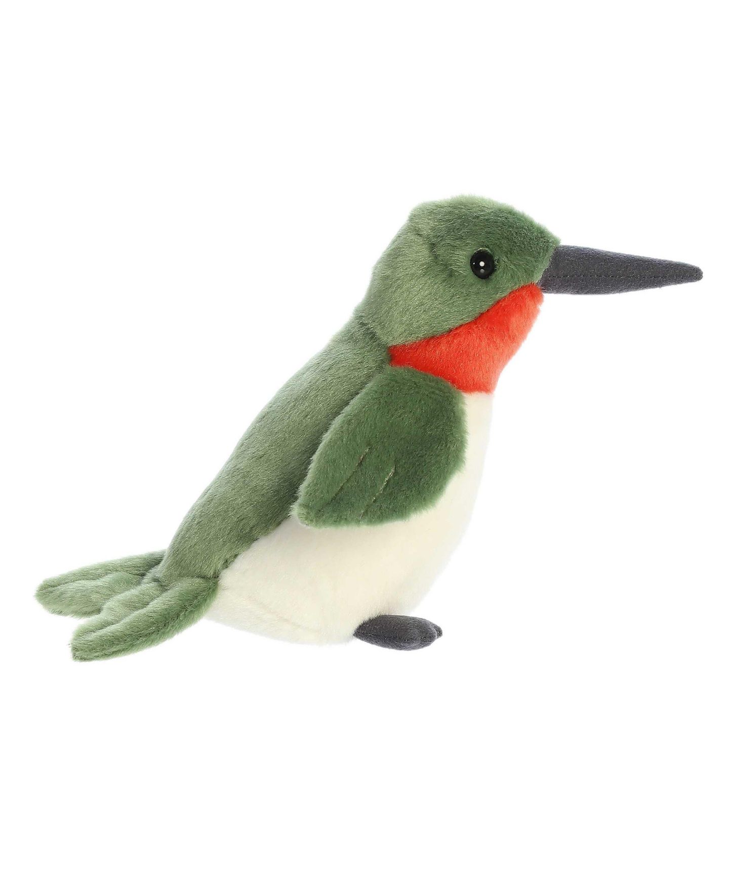 Детская мягкая игрушка Aurora Mini Flopsie Ruby-Throated Hummingbird Small Plush, 1-Piece, цвет: Зелёный — фото 3