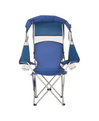 Camping Chair with Canopy Shade 330 lbs and Magazine Pocket