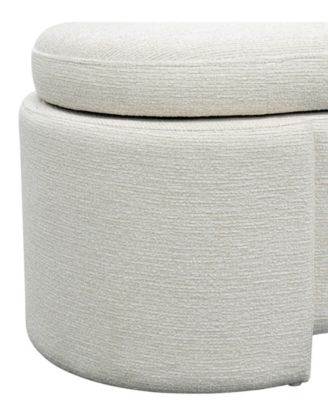 Leslie 48" Fully Upholstered Oval Storage Bench