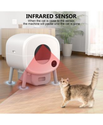 Fumoi Self Cleaning Litter Box,Large Capacity Automatic Cat Litter Box Self Cleaning for Multiple Cats with App Control and Safety Protection