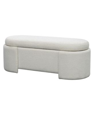 Leslie 48" Fully Upholstered Oval Storage Bench