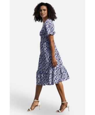 Women's Floral Angel Sleeve Midi Dress