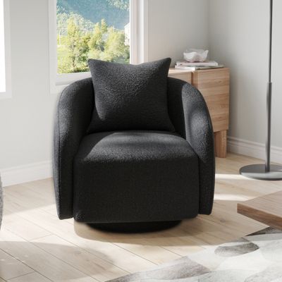 Swivel Barrel Chair Velvet Accent Armchair 360 Degree Swivel Club Chair for Living Room Bedroom Reception Room