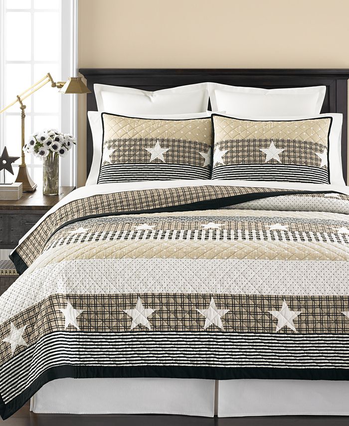 Martha Stewart Collection 100 Cotton Texan Star Twin Quilt, Created
