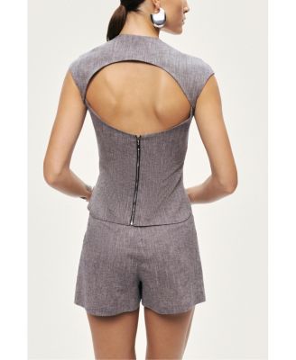 Women's Open-Back Tailored Top
