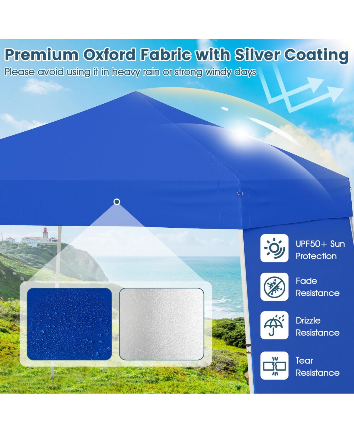 Slickblue Outdoor Canopy Tent Pop Up with Convertible Sidewalls