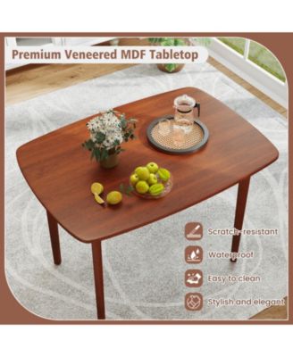 Rectangular Walnut Finish Kitchen Table for 2-4 with Triangular Bracing