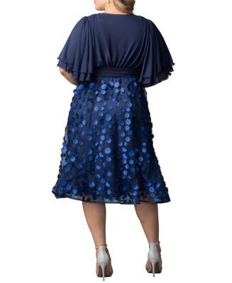 Plus Size Pretty Petals Mesh Cocktail Dress