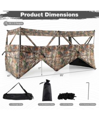 See-Through Pop-Up Hunting Blind with Dog Door for 1-3 People