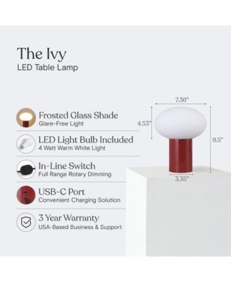 Ivy Dimmable LED Table Lamp with USB-C Port