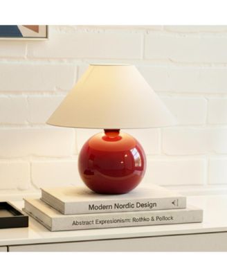 Fiona Classic Ceramic LED Table Lamp with Fabric Empire Shade