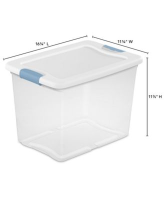25 Quart Latching Storage Box, Stackable Bin with Latch Lid, 12 Pack