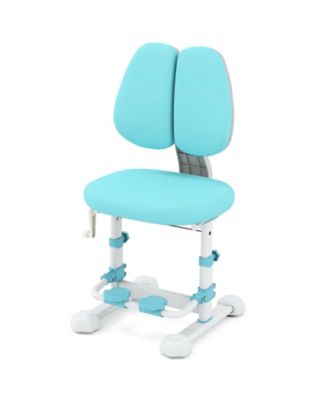 Kids Study Chair with Adjustable Double Backrest and Footrest