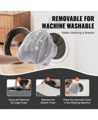 Human Dog Bed 67.7x35x9.8 in Oval Faux Rabbit Fur Cover