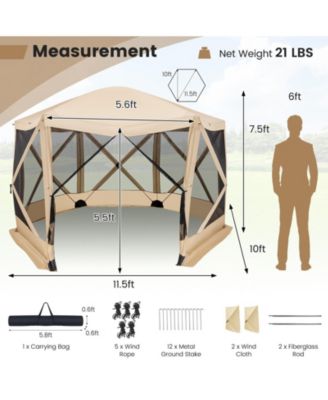 11.5 X 11.5 FT Pop-up Screen House Tent with Portable Carrying Bag