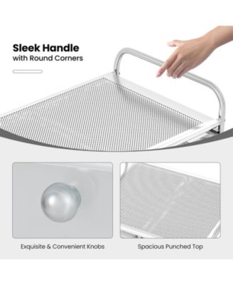 9-Drawer Rolling Storage Cart with Colorful Drawers and Metal Frame-Transparent