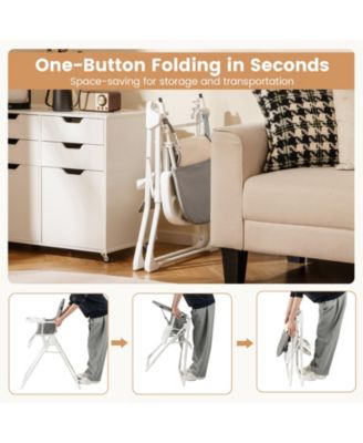 Easy Clean Compact Highchair with Removable Adjustable Tray and PU Seat Cushion