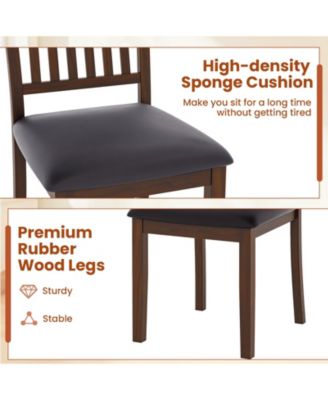 Upholstered Modern Dining Chair Set of 2 with Slanted High Backrest