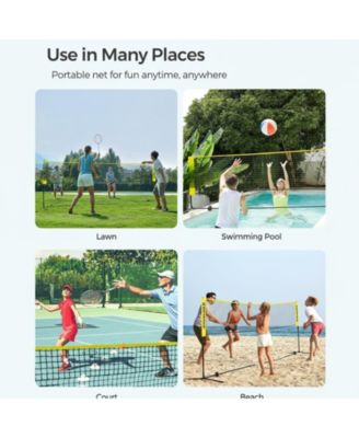 Adjustable Height Foldable Badminton Volleyball Pickleball Tennis Net Indoor Outdoor Portable Stable Durable