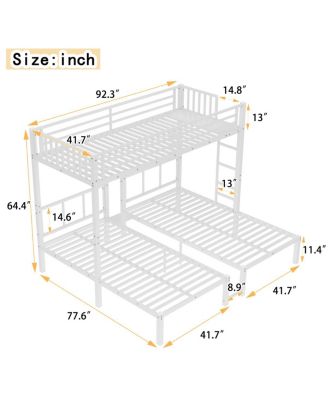 Metal Triple Bunk Bed