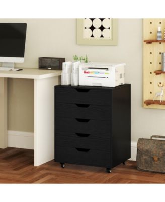 5 Drawer Mobile File Cabinet with Wheels for Living Room