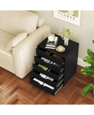 5 Drawer Mobile File Cabinet with Wheels for Living Room