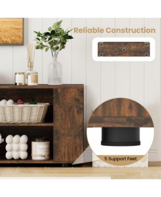 8-Shelf Open Entertainment Center for TVs up to 65 inch