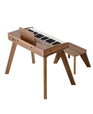 37 Key Wooden Digital Piano Set with Dual Power, Ages 3