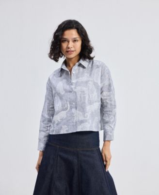Women's Oversized Boxy-fit Shirt in Animal Print