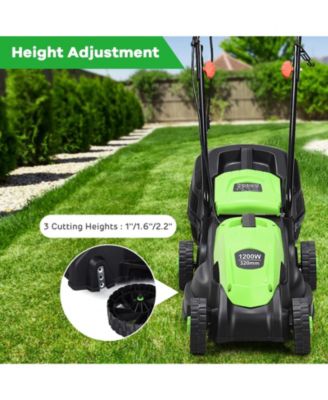 13 Inch Electric Push Lawn Corded Mower with Grass Bag