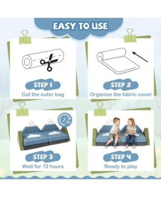 12 Pieces Snow Mountain Theme Toddler Foam Building Fort