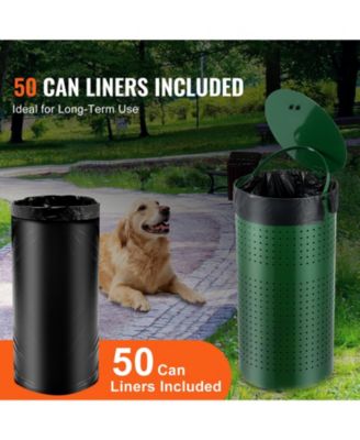 Dog Poop Trash Can 11.5 Gallon 50 Liner Bags Outdoor
