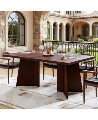 Dining Table Modern Long Kitchen Table with Large Tabletop and Heavy-Duty Pedestal Legs, Dinner Table for Kitchen, Conference Room