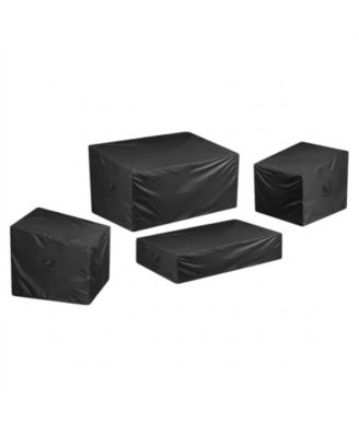 420D Waterproof Patio Furniture Cover 4-Piece Set for Outdoor Tables, Chairs and Sofas