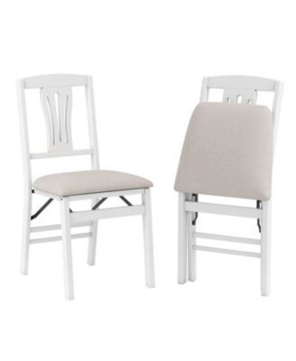 Folding Kitchen Chairs Set of 2 Upholstered Dining Chairs with Comfy Padded Seats