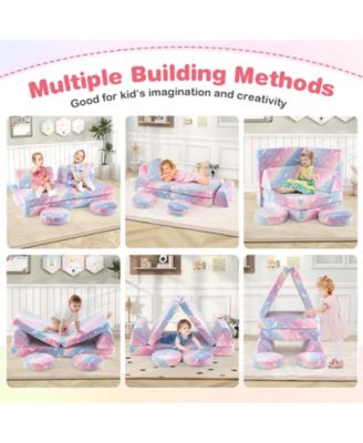 Modular Kids Play Couch Set Glow in the Dark with Portable Handles